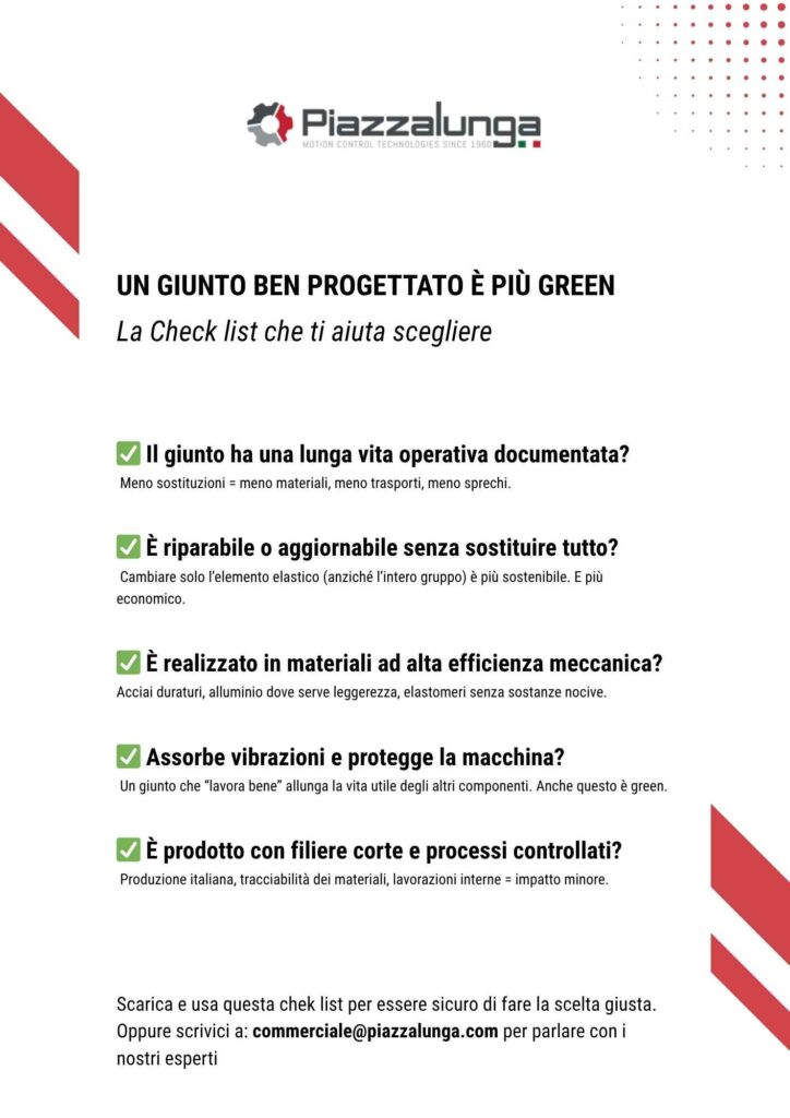 Check list: le domande per scegliere un giunto green